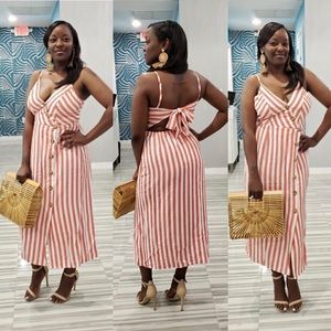 Coral Stripped Dress